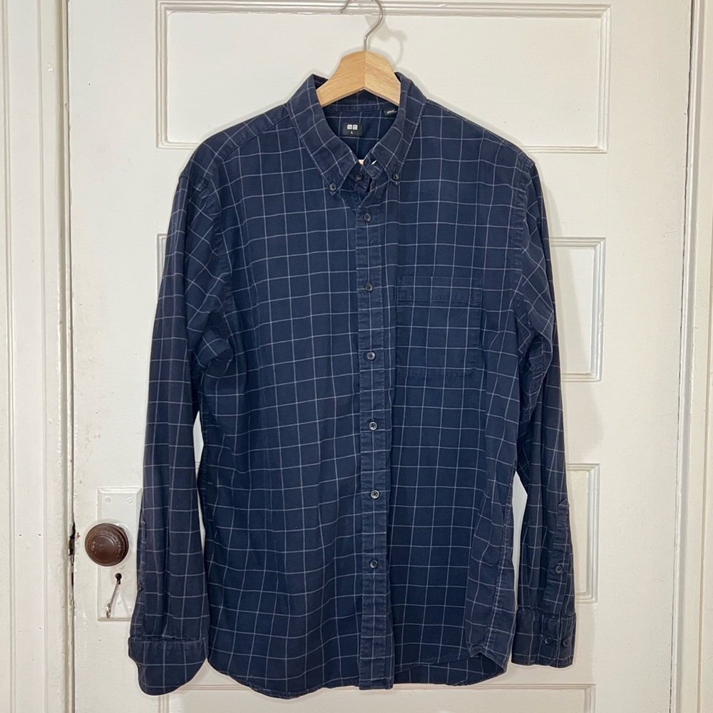 Blue Uniqlo flannel